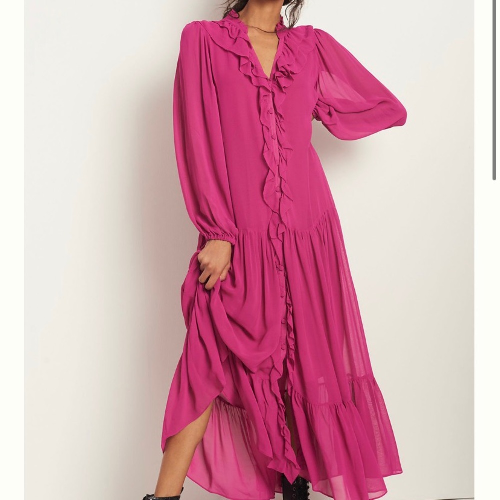 Anthropologie Farm Rio Ruffled Maxi Dress